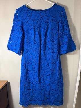 Ralph Lauren Royal Blue Lace Midi Dress